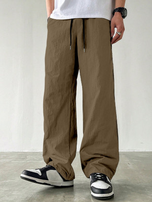 Rajovati Solid Men Brown Track Pants
