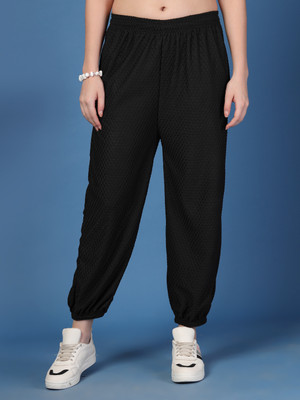 UZARUS Solid Women Black Track Pants