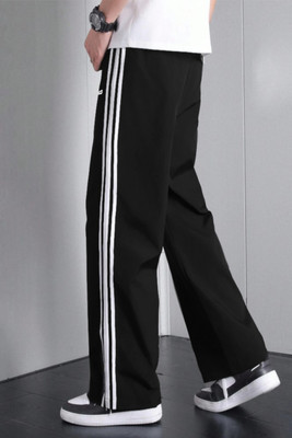 LOTHRIC Striped Men Black Track Pants