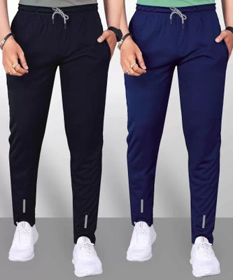 Sonized Solid Men Blue, Black Track Pants