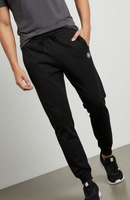 J F C Self Design Men Black Track Pants