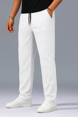 Adokedo Solid Men White Track Pants