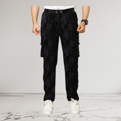 THE SARTHI FASHION WORLD Printed Men Black Track Pants