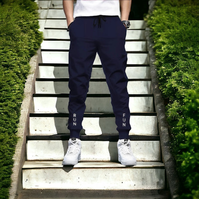 KIPEKEE Solid Men Dark Blue Track Pants