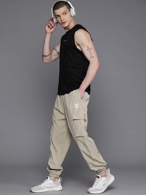 HRX by Hrithik Roshan Solid Men Beige Track Pants