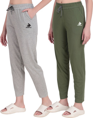 SEAPRINT Solid Women Grey, Light Green Track Pants