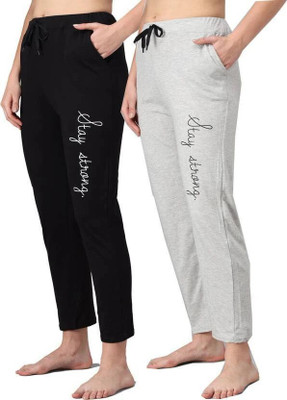 HARSHITA MART Printed Women Black Track Pants