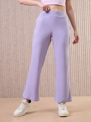 TECHNOSPORT Solid Women Purple Track Pants