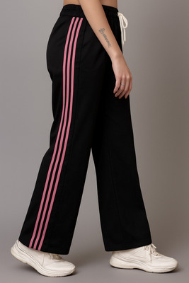 BAYSTREET Solid, Striped Women Black Track Pants