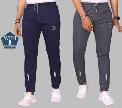 Kashvi Printed Men Dark Blue, Grey Track Pants