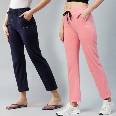 BLINKIN Solid Women Pink, Blue Track Pants