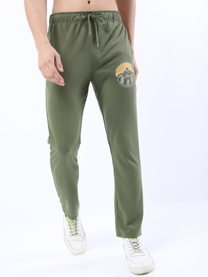 HIGHLANDER Solid Men Green Track Pants