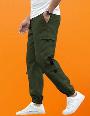 Kesaria Textile Company Self Design Men Dark Green Track Pants