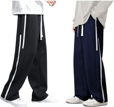 Leriya Fashion Solid Men Black, Blue Track Pants
