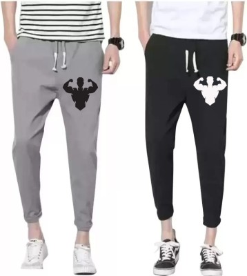 mfb Graphic Print Men Black, Grey Track Pants