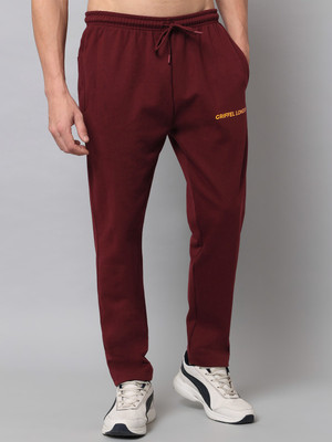 GRIFFEL Printed Men Maroon Track Pants