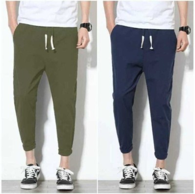 pahnawa Solid Men Blue, Olive Track Pants