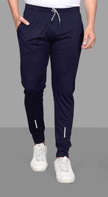 DRB CREATION Solid Men Dark Blue Track Pants