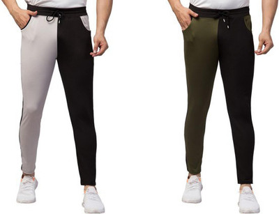 Royal-E-Kashmir Colorblock Men Black, Grey Track Pants