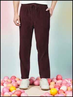 SB Trend Self Design Men Purple Track Pants