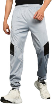 Qalm Brothers Colorblock Men Grey Track Pants
