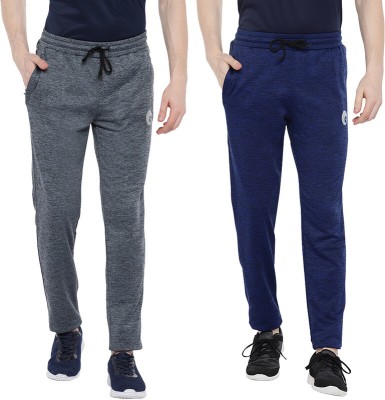 omtex Solid Men Blue, Grey Track Pants