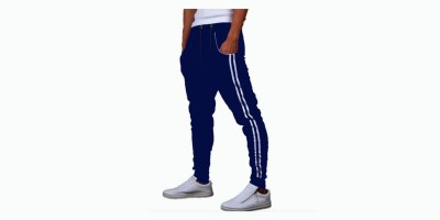 TrackR Striped Men Blue Track Pants