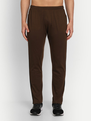 Zeffit Striped Men Brown Track Pants