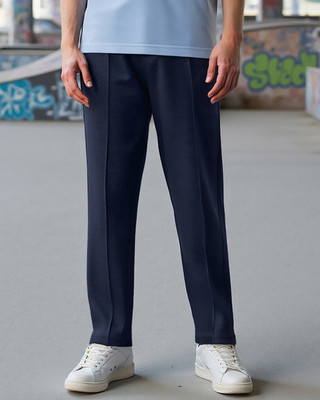BEWAKOOF Solid Men Blue Track Pants