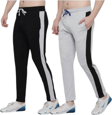 TRIFOX Solid, Striped Men Black, Dark Blue Track Pants