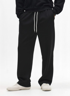 Dockstreet Self Design Men Black Track Pants
