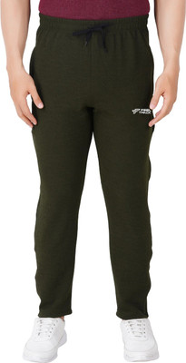 FEEL TRACK Solid Men Green Track Pants