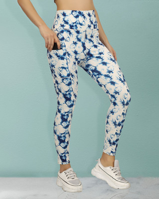BEYOGINI Printed Women Blue, White Track Pants