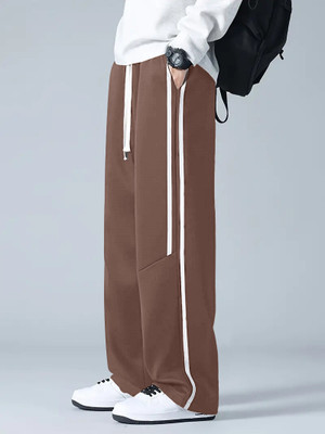 Leriya Fashion Solid Men Brown Track Pants