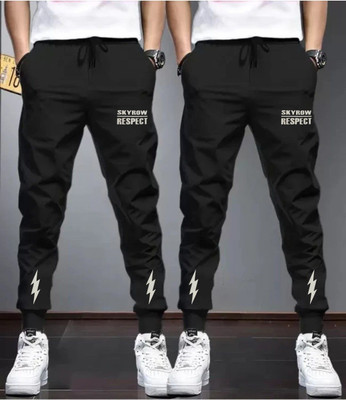 skyrow Printed Men Black Track Pants