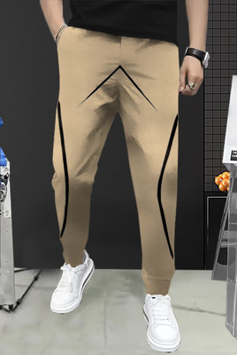 TRIPR Printed Men Beige Track Pants