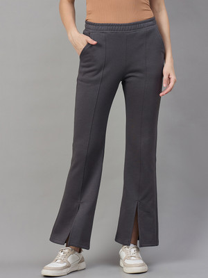 98 Degree North Solid Women Grey Track Pants