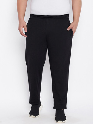 BISHOP COTTON Solid Men Black Track Pants