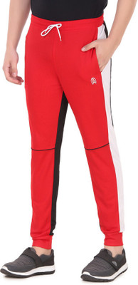 Zicada Colorblock Men Red Track Pants