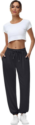 Dockstreet Solid Women Black Track Pants