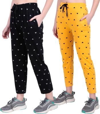 NANCE STORE Polka Print Women Black, Yellow Track Pants