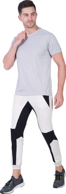 Mindsart Trending Colorblock Men Grey, Black Track Pants