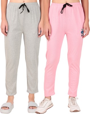 TSPORT Solid Women Grey, Pink Track Pants