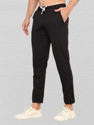 FABLOID Solid Men Black Track Pants