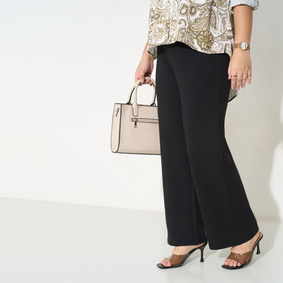 Honey Curvytude by Pantaloons Women Black Trousers