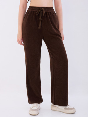 Spykar Solid Women Brown Track Pants