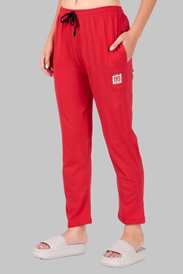 JECKWARD Solid Women Red Track Pants