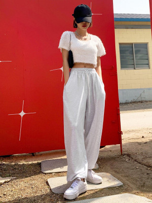 Daphne Maurier Loose Fit Women Grey Trousers