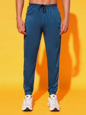 GLITO Solid Men Blue Track Pants