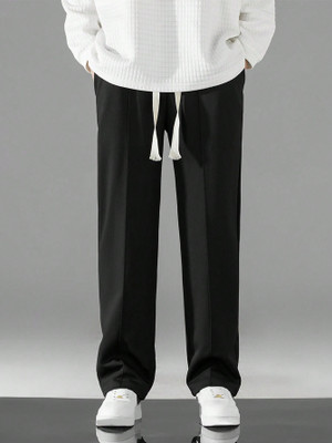 SAKHWALA Solid Men Black Track Pants